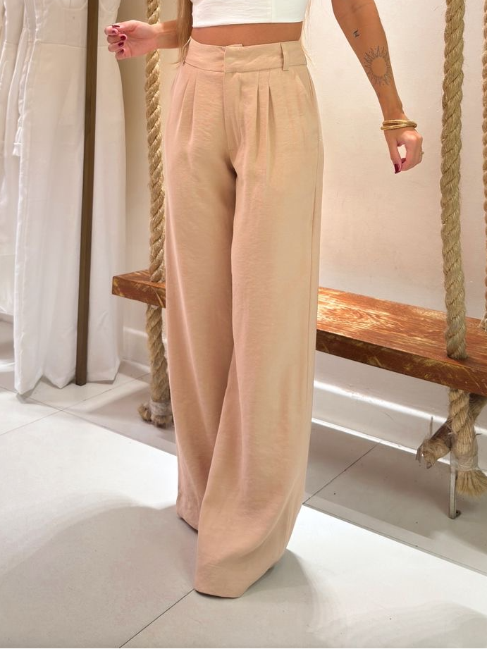 Calça Pantalona Glam Areia