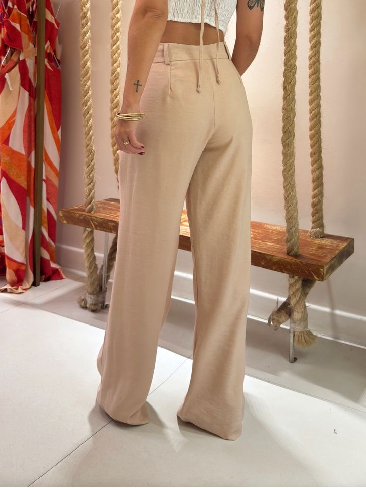 Calça Pantalona Glam Areia