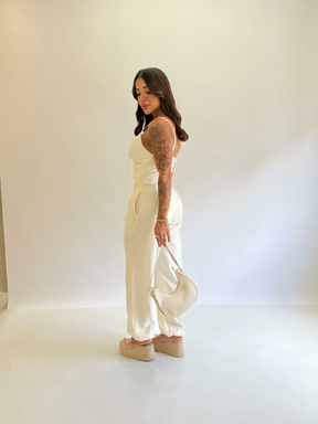 Macacão Viscolinho Slim com Prega Frontal