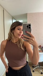 Cropped Minimalista Marrom