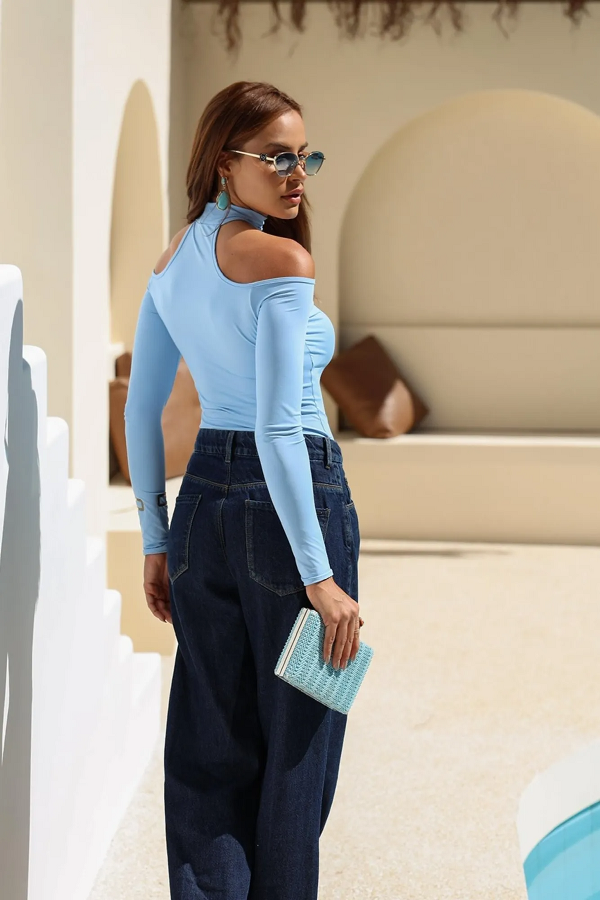 Blusa Ivory Azul Claro