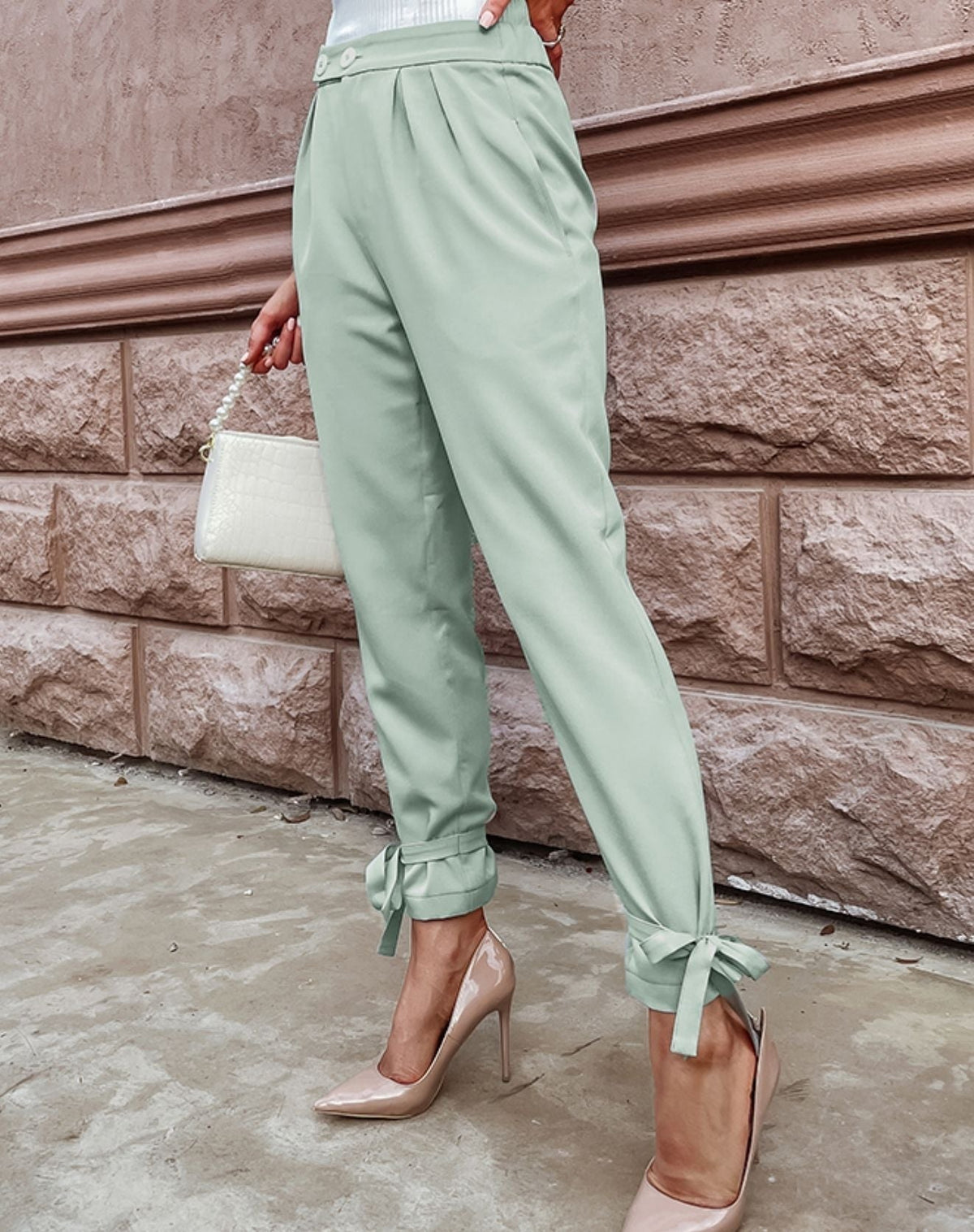 Calça Alfaiataria Mint Bow